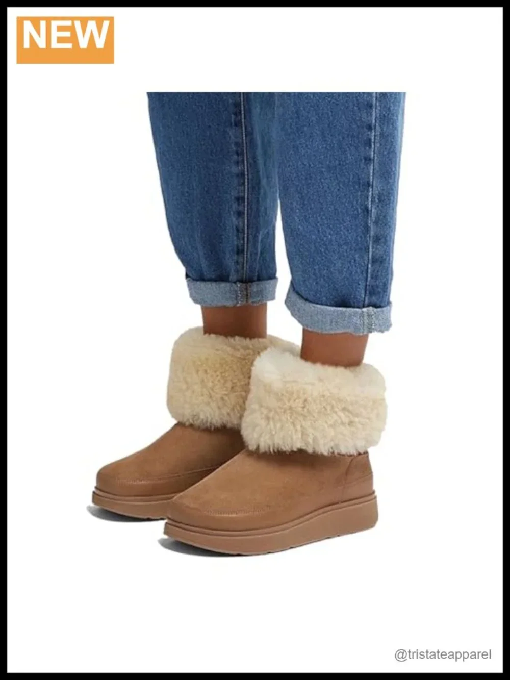 FitFlop Gen-ff Short Double-faced Shearling Suede Ankle Boots Wedge Heel Pull-On